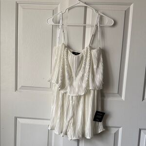 Lulu's White Pleated Dress / Romper